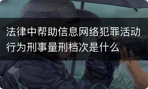 法律中帮助信息网络犯罪活动行为刑事量刑档次是什么