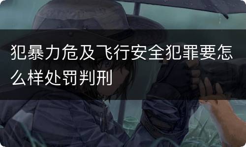犯暴力危及飞行安全犯罪要怎么样处罚判刑