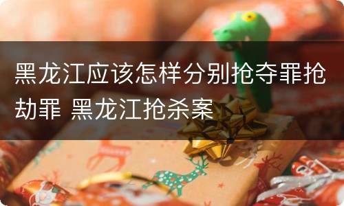 黑龙江应该怎样分别抢夺罪抢劫罪 黑龙江抢杀案