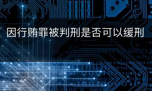 因行贿罪被判刑是否可以缓刑