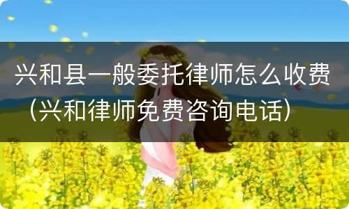 兴和县一般委托律师怎么收费（兴和律师免费咨询电话）