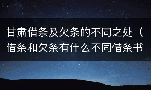 甘肃借条及欠条的不同之处（借条和欠条有什么不同借条书写）