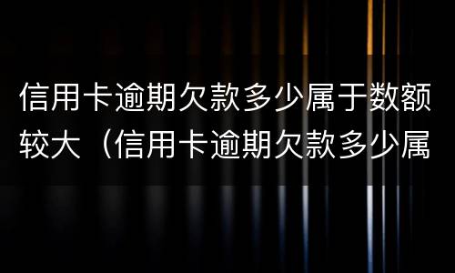 信用卡逾期欠款多少属于数额较大（信用卡逾期欠款多少属于数额较大的）