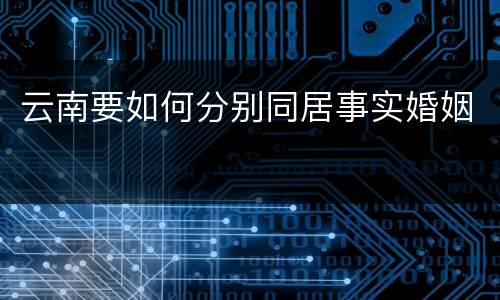 云南要如何分别同居事实婚姻