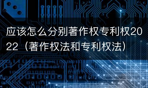 应该怎么分别著作权专利权2022（著作权法和专利权法）