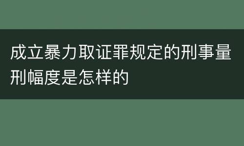 成立暴力取证罪规定的刑事量刑幅度是怎样的
