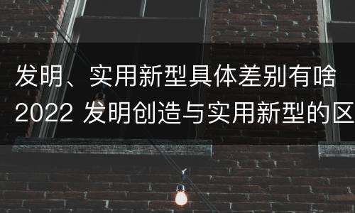 发明、实用新型具体差别有啥2022 发明创造与实用新型的区别