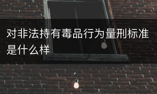 对非法持有毒品行为量刑标准是什么样