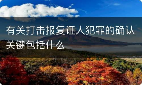 有关打击报复证人犯罪的确认关键包括什么