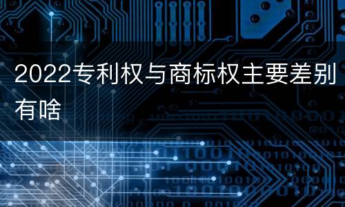 2022专利权与商标权主要差别有啥