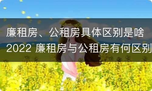 廉租房、公租房具体区别是啥2022 廉租房与公租房有何区别