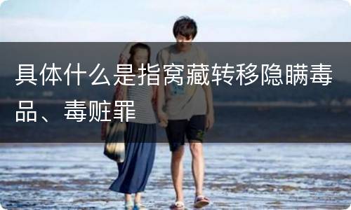 具体什么是指窝藏转移隐瞒毒品、毒赃罪
