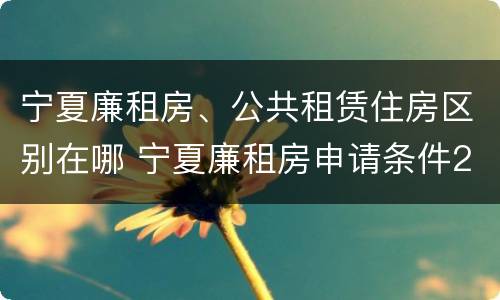 宁夏廉租房、公共租赁住房区别在哪 宁夏廉租房申请条件2019