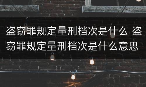 盗窃罪规定量刑档次是什么 盗窃罪规定量刑档次是什么意思