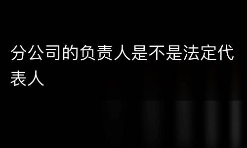 分公司的负责人是不是法定代表人