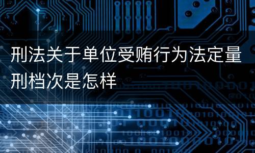 刑法关于单位受贿行为法定量刑档次是怎样