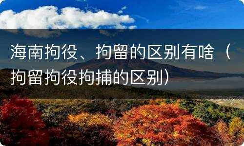 海南拘役、拘留的区别有啥（拘留拘役拘捕的区别）