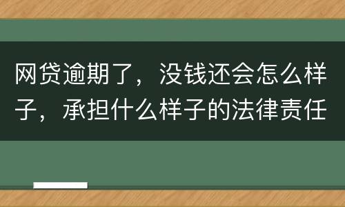 网贷逾期了，没钱还会怎么样子，承担什么样子的法律责任