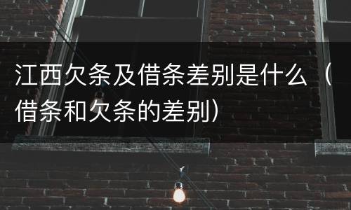 江西欠条及借条差别是什么（借条和欠条的差别）