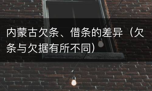 内蒙古欠条、借条的差异（欠条与欠据有所不同）