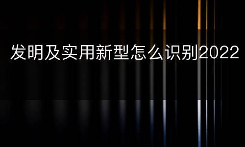 发明及实用新型怎么识别2022