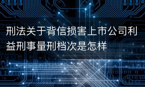 刑法关于背信损害上市公司利益刑事量刑档次是怎样
