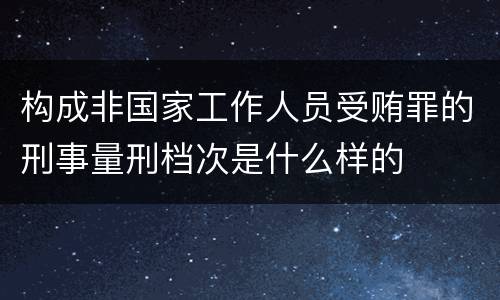 构成非国家工作人员受贿罪的刑事量刑档次是什么样的
