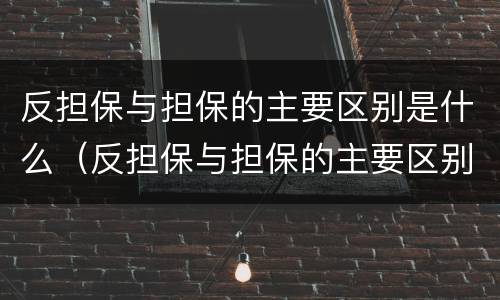反担保与担保的主要区别是什么（反担保与担保的主要区别是什么意思）