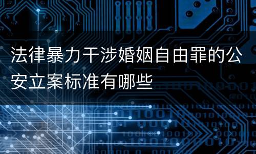 法律暴力干涉婚姻自由罪的公安立案标准有哪些