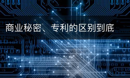 商业秘密、专利的区别到底