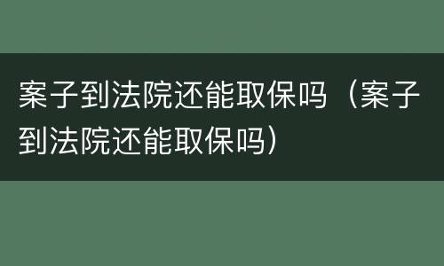 案子到法院还能取保吗（案子到法院还能取保吗）
