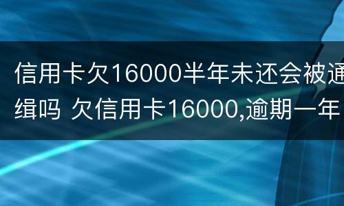 信用卡欠16000半年未还会被通缉吗 欠信用卡16000,逾期一年了会坐牢么?