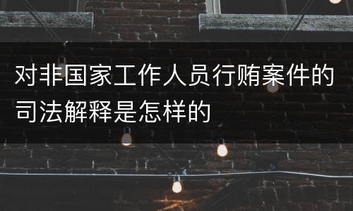 对非国家工作人员行贿案件的司法解释是怎样的