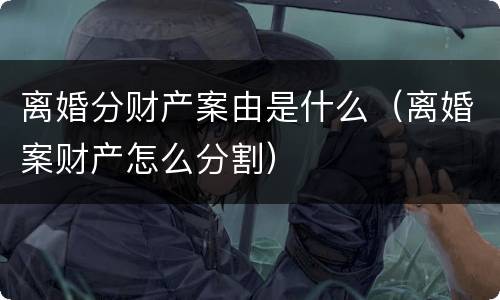 离婚分财产案由是什么（离婚案财产怎么分割）