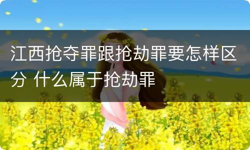 江西抢夺罪跟抢劫罪要怎样区分 什么属于抢劫罪