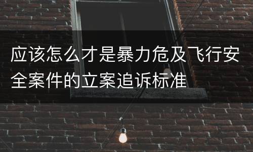 应该怎么才是暴力危及飞行安全案件的立案追诉标准