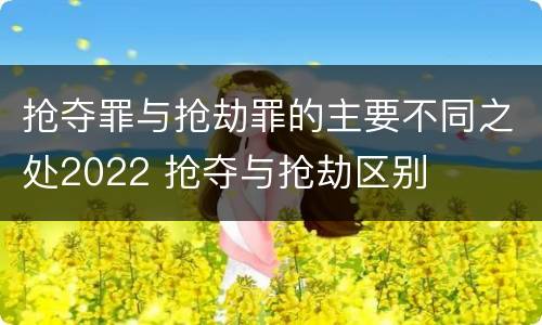 抢夺罪与抢劫罪的主要不同之处2022 抢夺与抢劫区别
