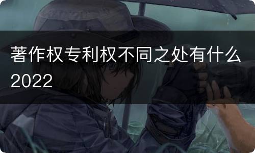 著作权专利权不同之处有什么2022