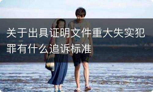 关于出具证明文件重大失实犯罪有什么追诉标准