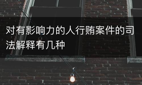 对有影响力的人行贿案件的司法解释有几种