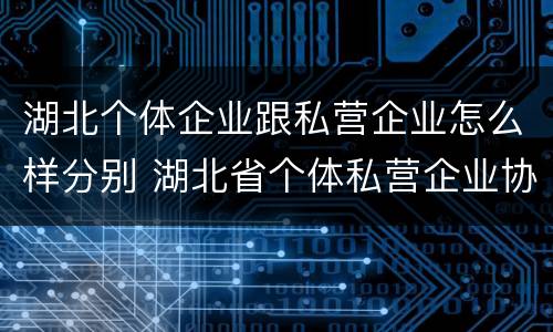 湖北个体企业跟私营企业怎么样分别 湖北省个体私营企业协会