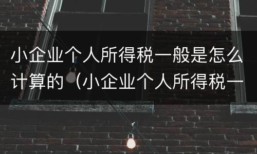 小企业个人所得税一般是怎么计算的（小企业个人所得税一般是怎么计算的呢）