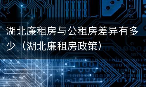湖北廉租房与公租房差异有多少（湖北廉租房政策）