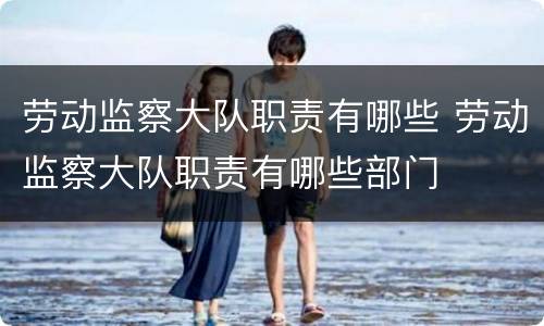 劳动监察大队职责有哪些 劳动监察大队职责有哪些部门