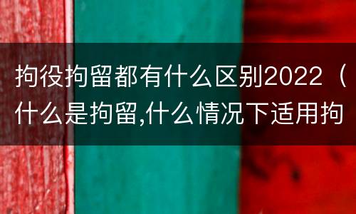 拘役拘留都有什么区别2022（什么是拘留,什么情况下适用拘留）