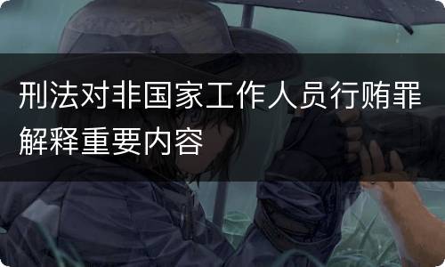 刑法对非国家工作人员行贿罪解释重要内容
