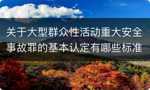 关于大型群众性活动重大安全事故罪的基本认定有哪些标准
