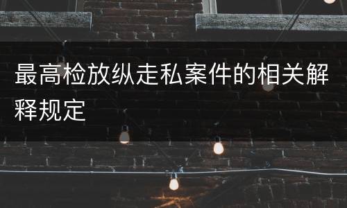 最高检放纵走私案件的相关解释规定