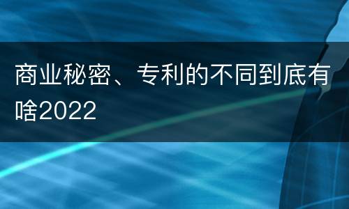 商业秘密、专利的不同到底有啥2022