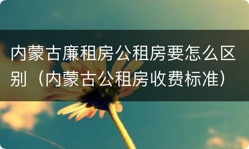 内蒙古廉租房公租房要怎么区别（内蒙古公租房收费标准）